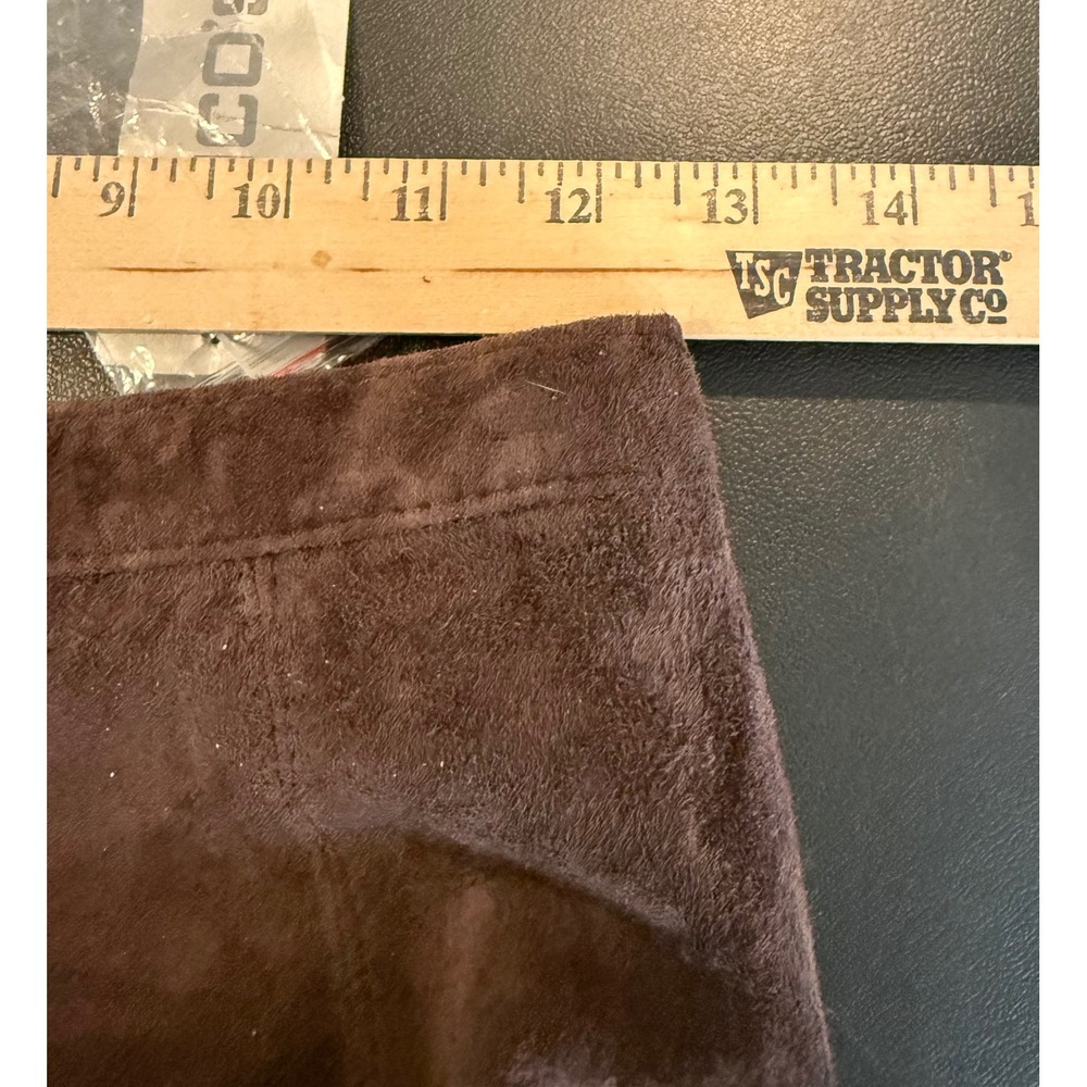 Chicos 0 US Small Suede Jalyn Maxi Skirt Chocolate Brown Genuine Leather NEW - Picture 5 of 8